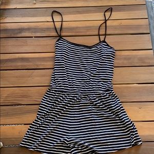 Black & white striped romper